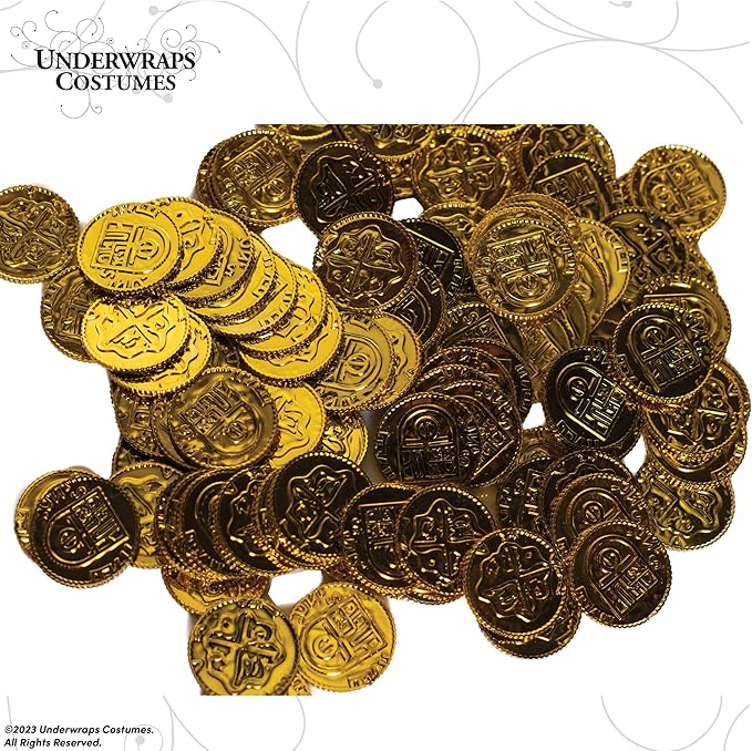 Gold coins with a 'Underwraps Costumes' logo in the corner