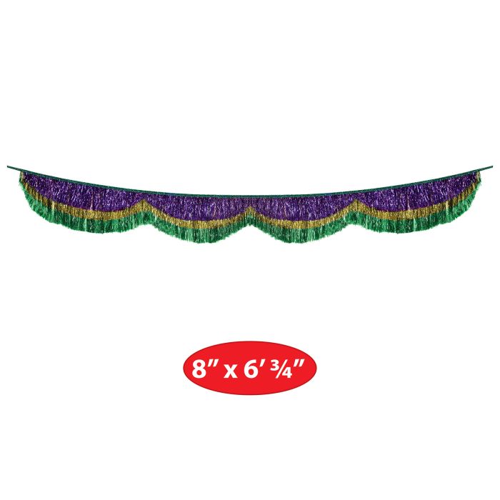 Gold, green, purple; ribbon ties