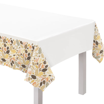 Golden Autumn Plastic Table Cover