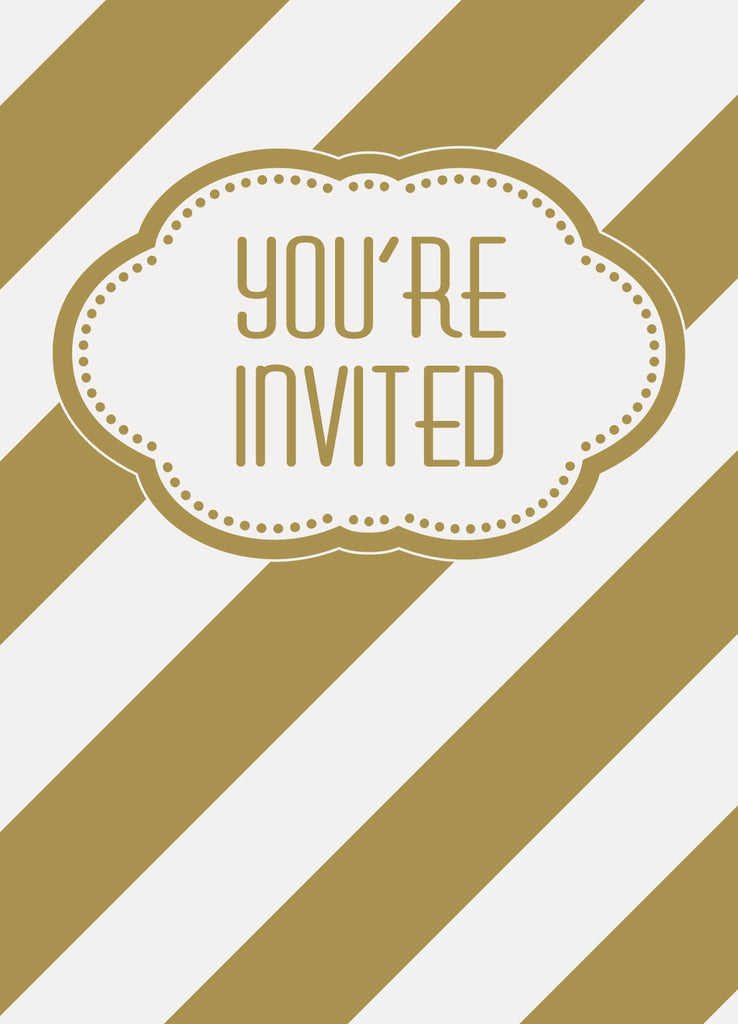 Golden Birthday Invitations  8ct