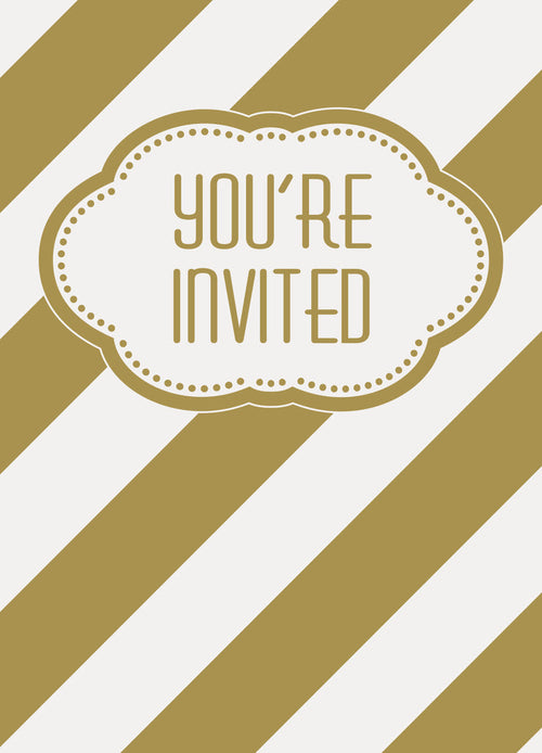Golden Birthday Invitations  8ct