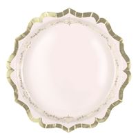 Decorative plate with gold rim on a white background