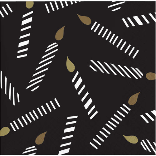 Golden Wishes Happy Birthday Beverage Napkins 16ct