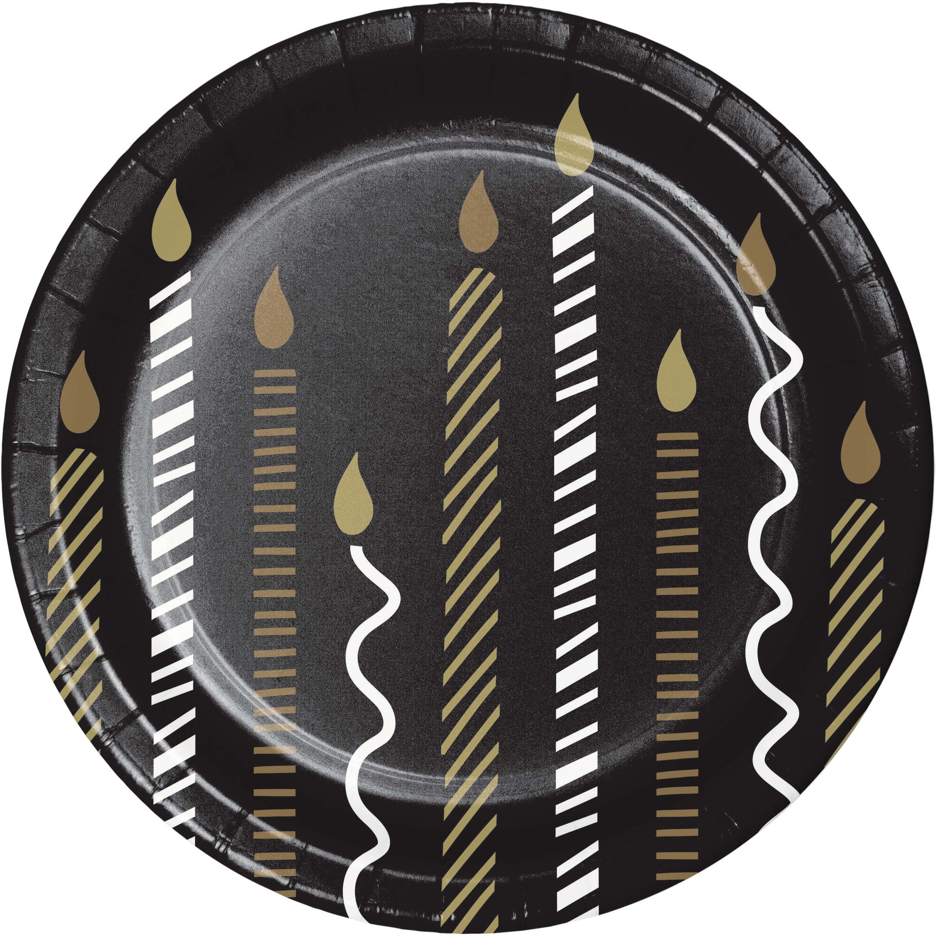 Golden Wishes Happy Birthday Paper 7in Plates 8ct
