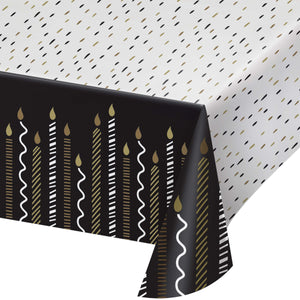 Golden Wishes Happy Birthday Paper Table Cover