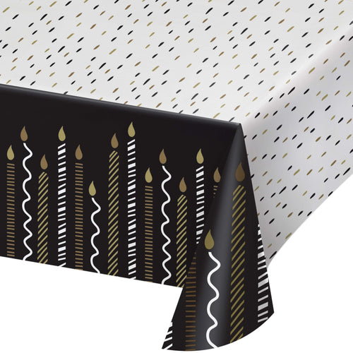 Golden Wishes Happy Birthday Paper Table Cover