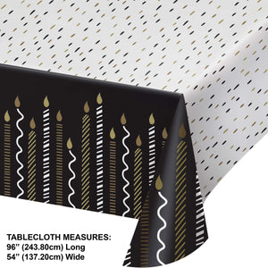 Golden Wishes Happy Birthday Paper Table Cover
