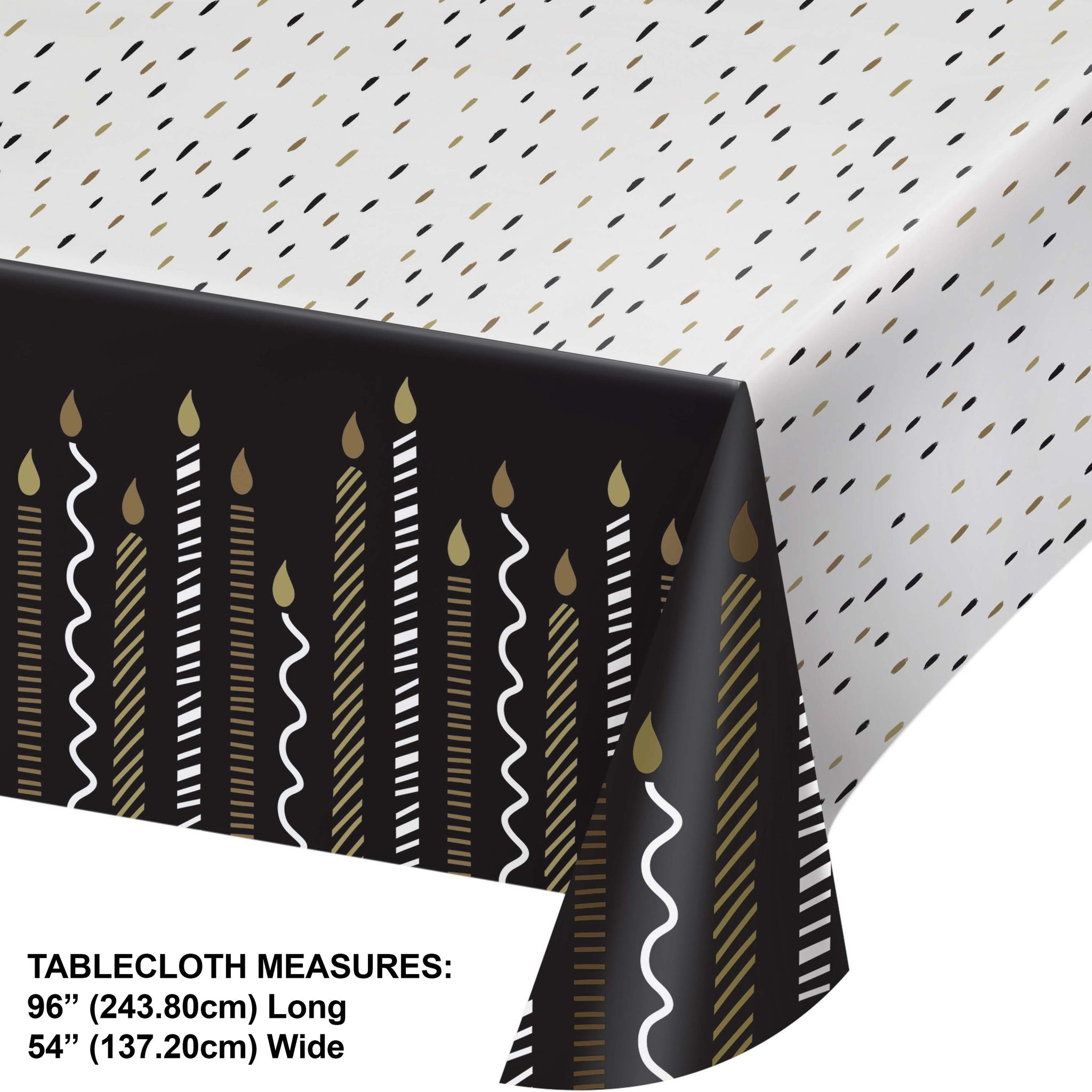Golden Wishes Happy Birthday Paper Table Cover