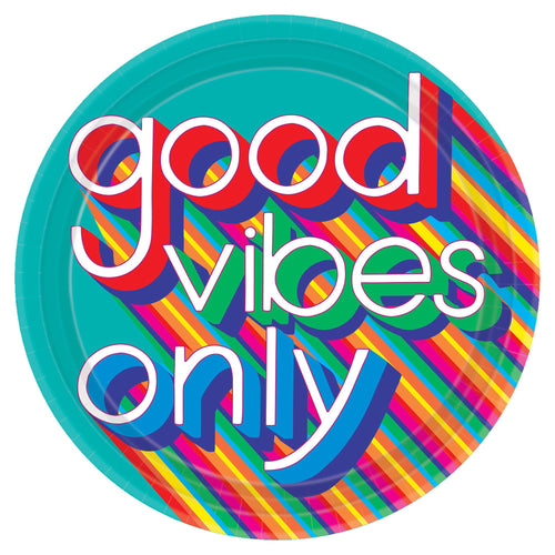 Good Vibes Round Plates 8ct