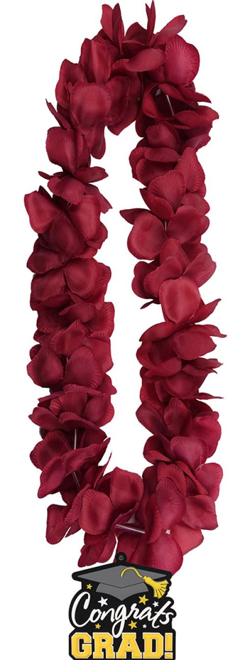 Grad Lei with Pendant | Burgundy