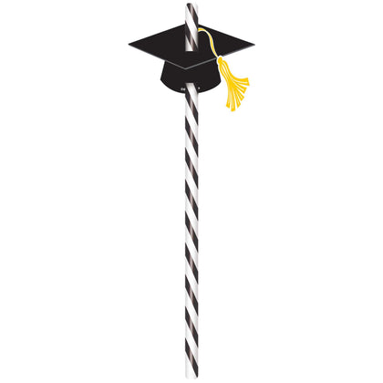 Graduation Straws With Grad Caps