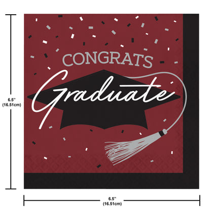 Graduation Lunch Napkins 36ct | Burgundy