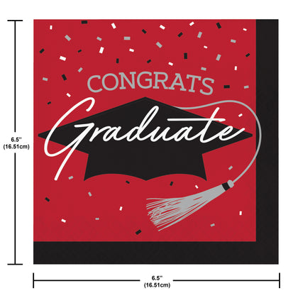 Graduation Lunch Napkins 36ct | Red