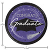 Graduation Paper 7in Dessert Plates 18ct | Purple