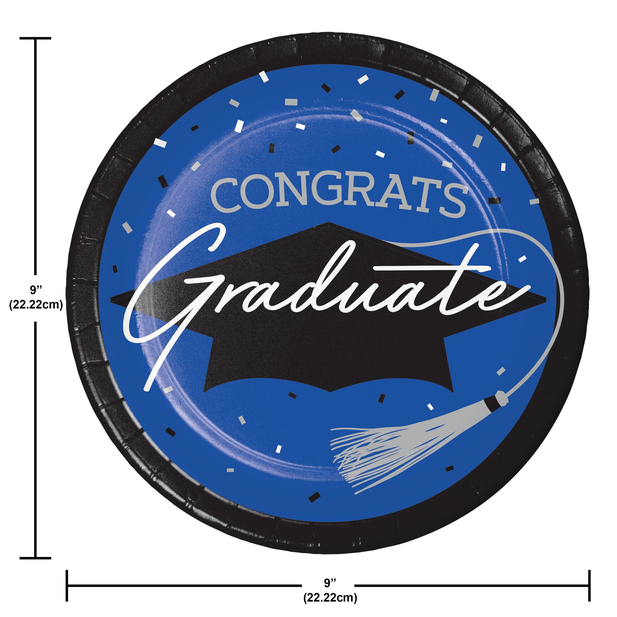 Graduation Paper 9in Lunch Plates 18ct | Blue