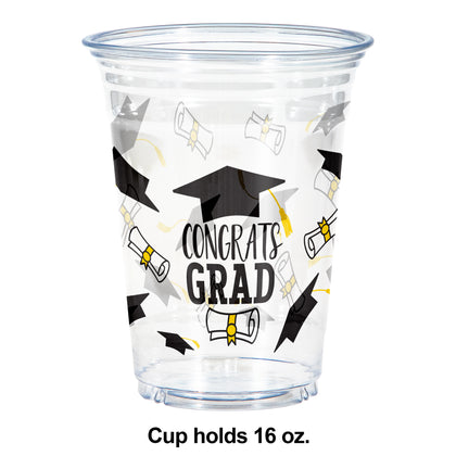 Graduation Plastic 16oz. Cup 8ct