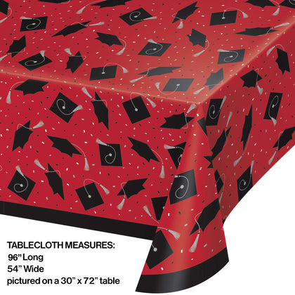 Graduation Plastic Table Cover | Red