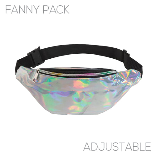 HOLOGRAPHIC SILVER FANNY PACK