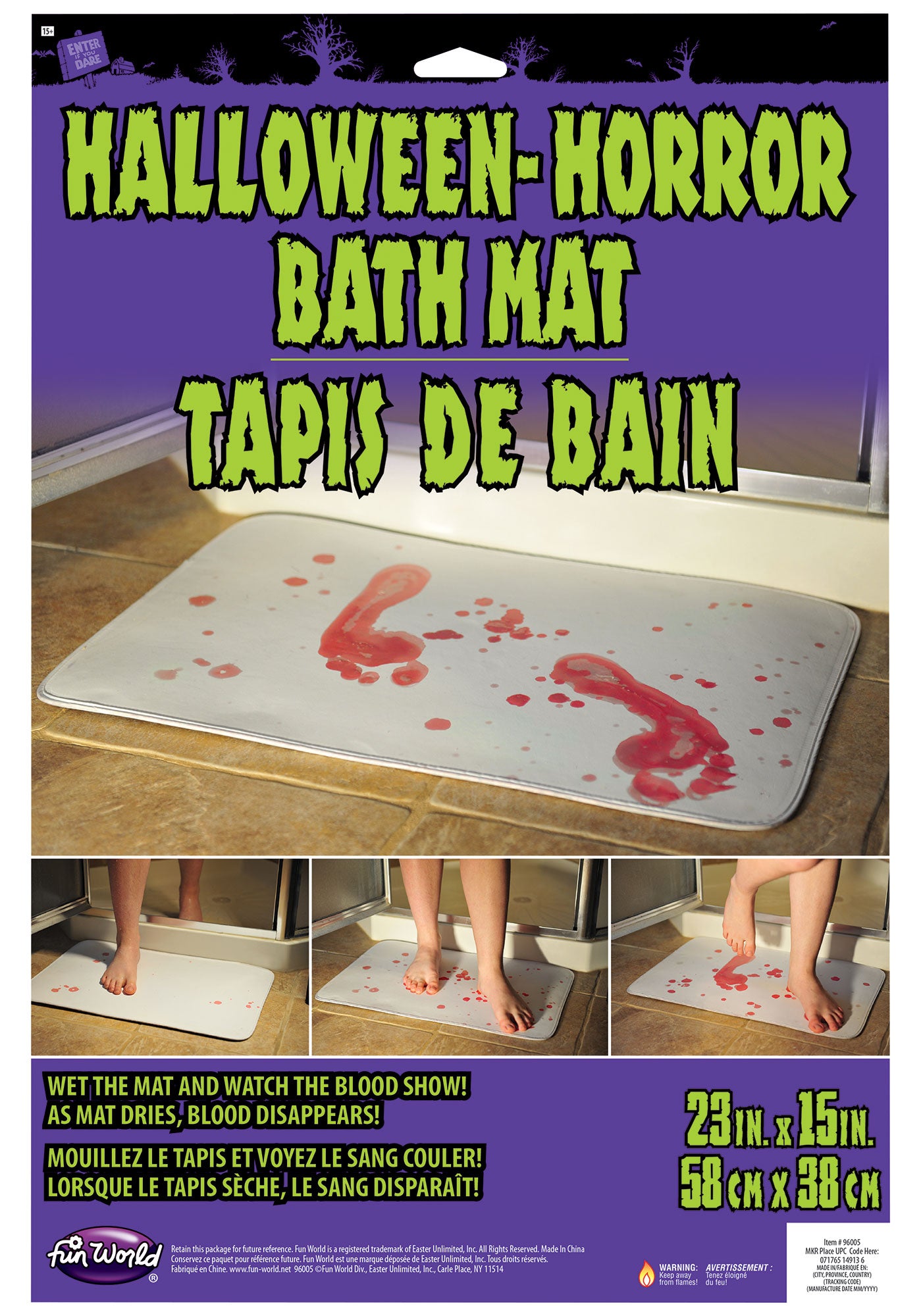 Halloween-Horror Bathmat 15" x 23"