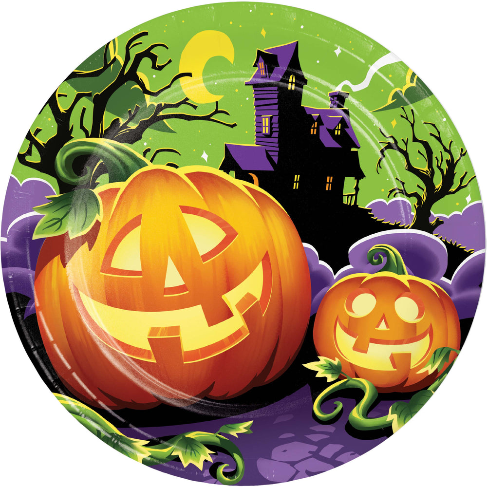 Halloween Pumpkin Prowlers 9in Paper Plate 8ct