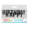 Happy Birthday Glitter Pick Candles | Black