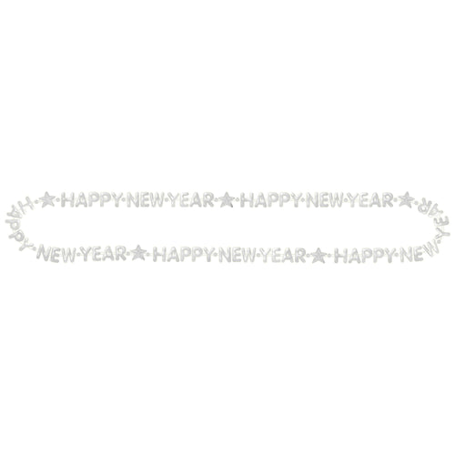 Happy New Year Bead Necklace | Silver