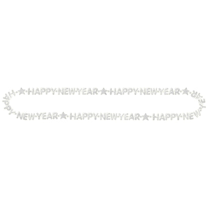 Happy New Year Bead Necklace | Silver