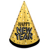 Gold Happy New Year Cone Hat