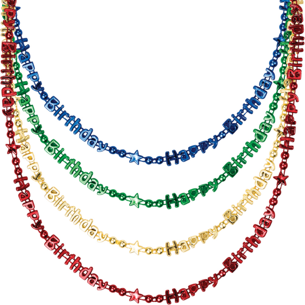 Happy Birthday Necklace 4pc