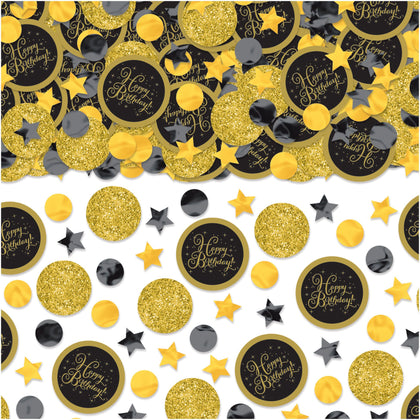Happy Birthday Stars & Circles Glitter Confetti Table Scatter