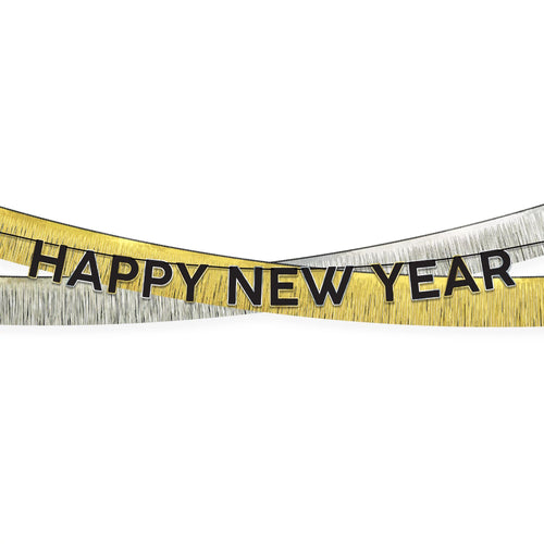 Happy New Year's Tinsel Garland Banner Kit