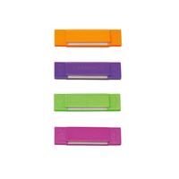 Set of colorful rectangular clips on a white background