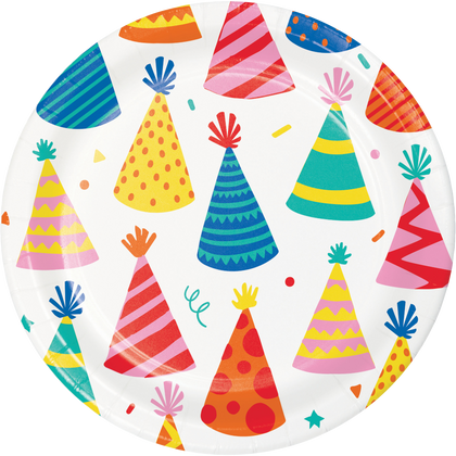 Hats Off Birthday 7in Paper Plate 8ct