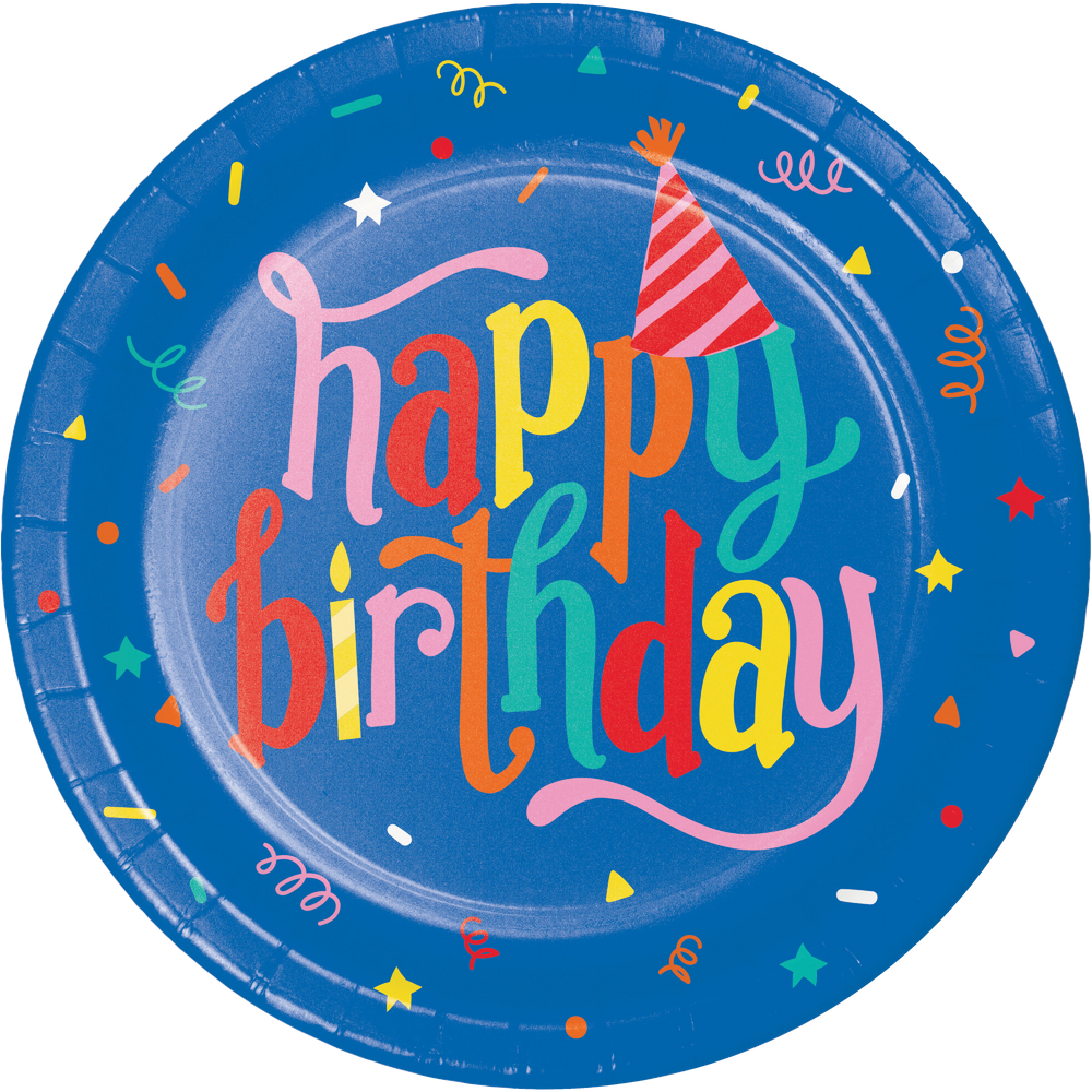Hats Off Birthday 9in Paper Plate 8ct