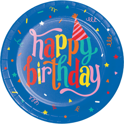 Hats Off Birthday 9in Paper Plate 8ct