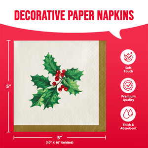 Holly Haven Beverage Napkins 16ct