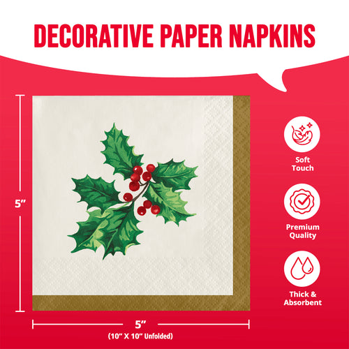 Holly Haven Beverage Napkins 16ct