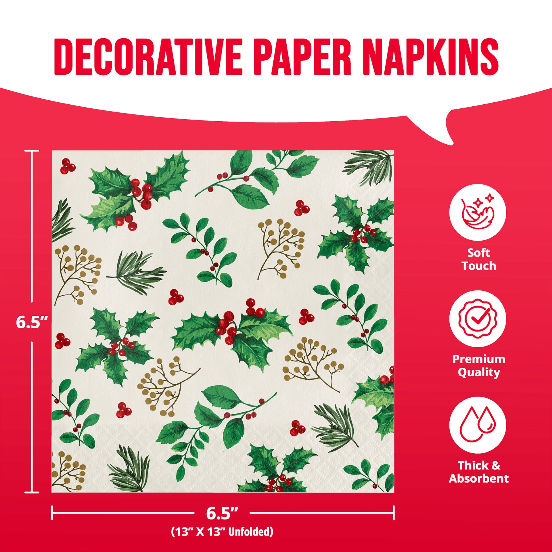 Holly Haven Lunch Napkins 16ct
