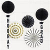 Hooray Grad Honeycomb Ball & Fan Hanging Decoration Kit  5pc