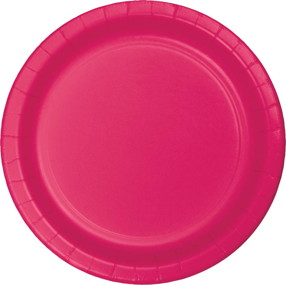 Hot Magenta 10in Paper Plates 24ct | Solids