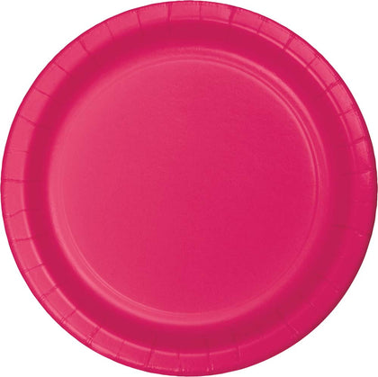 Hot Magenta 10in Paper Plates 24ct | Solids