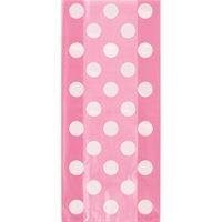 Hot Pink Dots Cellophane Bags  20ct