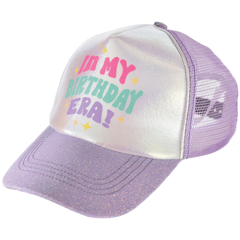 Cap with 'In my birthday era!' text on a white background