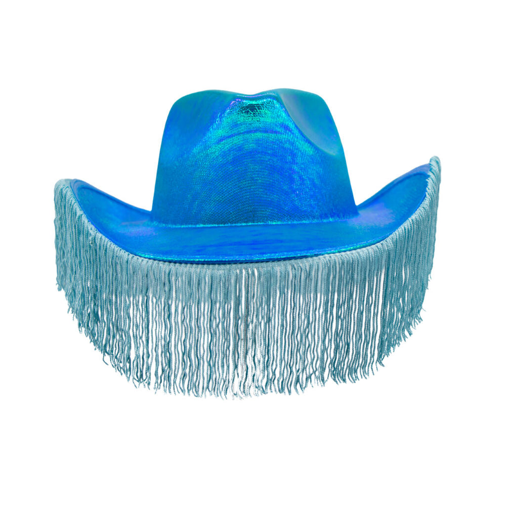 Fringe Metallic Cowboy Hat | Turquoise
