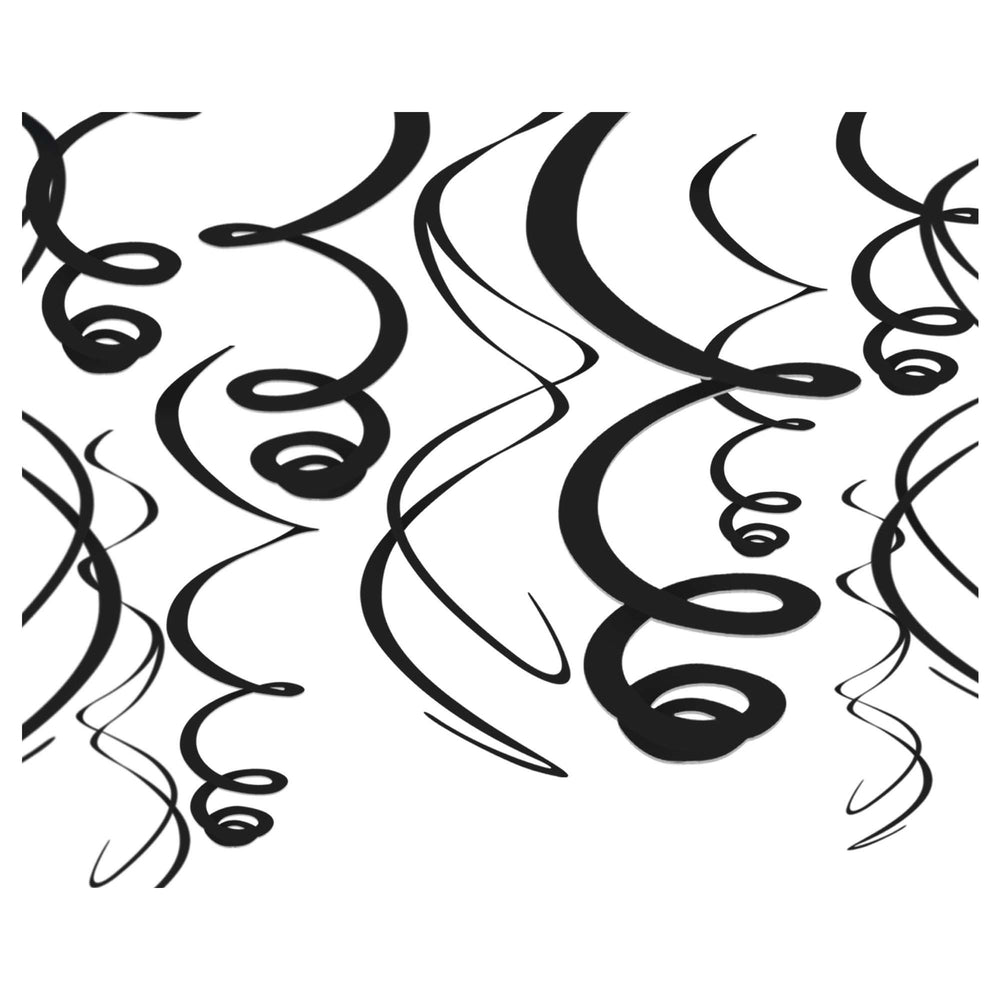 Plastic Swirl Decorations | Black