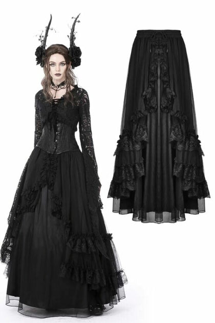 Gothic Vintage Maxi Skirt