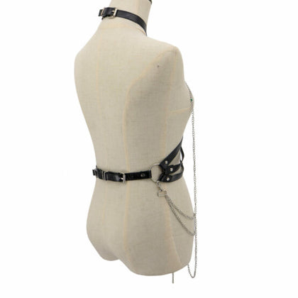 Leatherette & Chain Body Harness | Adult