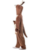 Brown animal costume with white accents on a white background