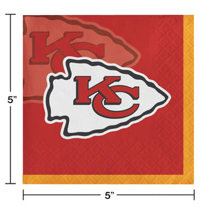 Kansas City Chiefs Beverage Napkins 16ct