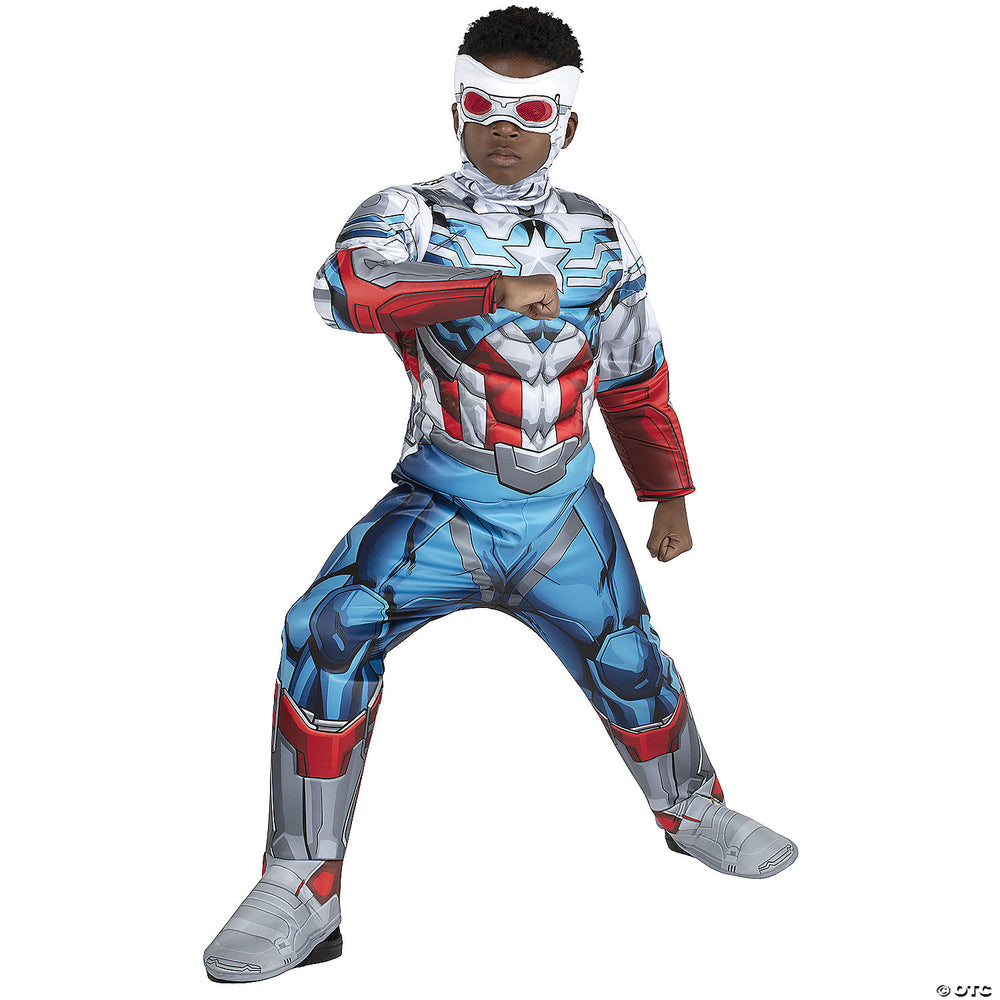 Kids Qualux Captain America Sam Wilson Costume Medium 8-10